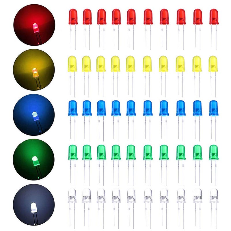 WayinTop PCB Board Kit, Double Sided Prototype Boards 6 Sizes 40 Pin 2.54mm Male/Female Header Connector 2/3Pin Screw Terminal Blocks and Resistor 10-1M Ohm 5mm Led Diodes Tactile Cap Switch - Image 4